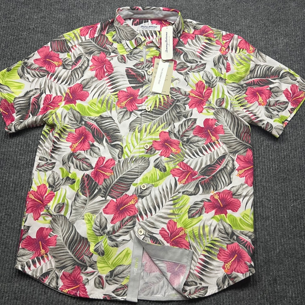 Tommy Bahama Coconut Point Hibiscus Shores Shirt Mens Medium IslandZone Floral